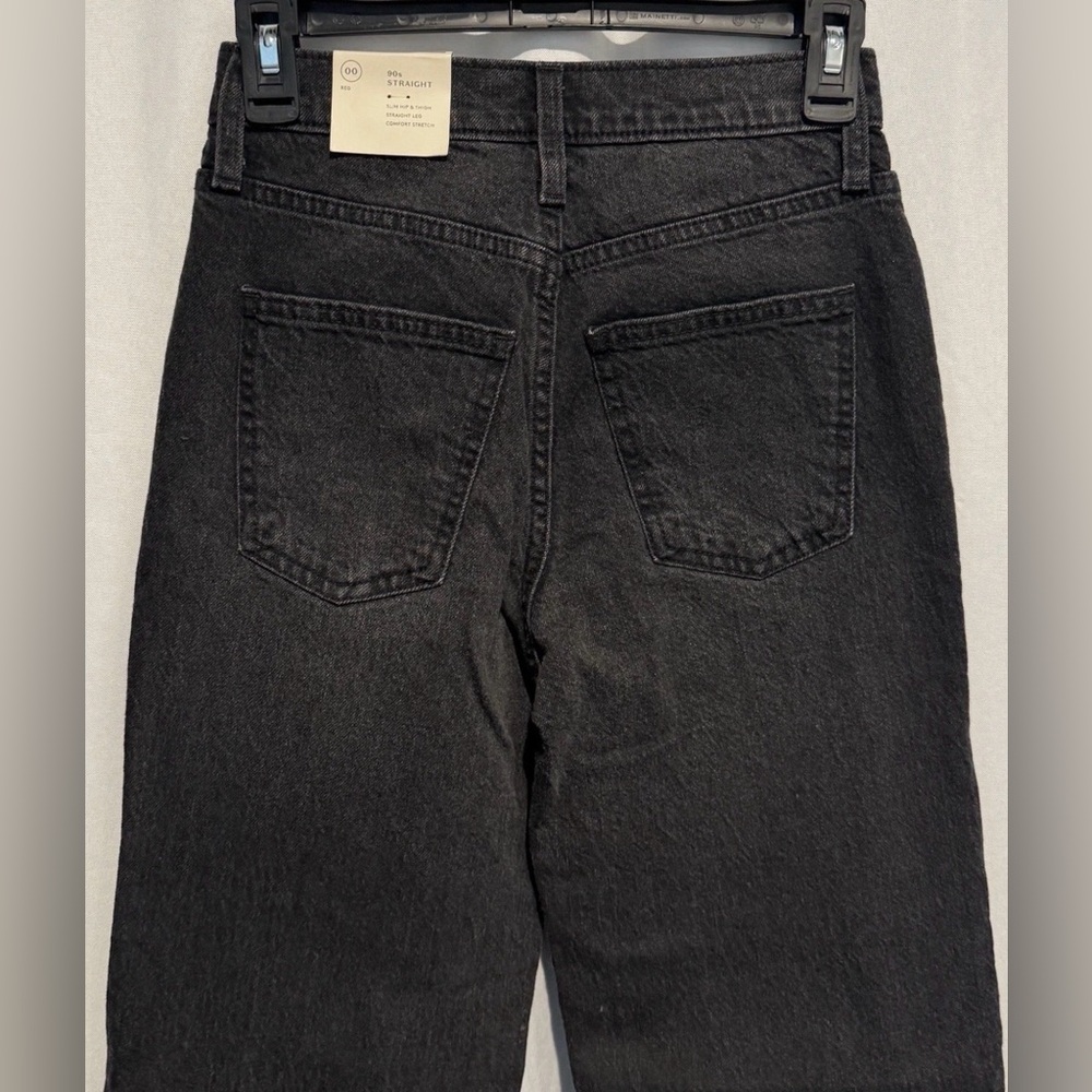 Universal Thread High Rise 90s Straight Leg Jeans Stretch Black Denim 00 R NWT - Picture 11 of 13
